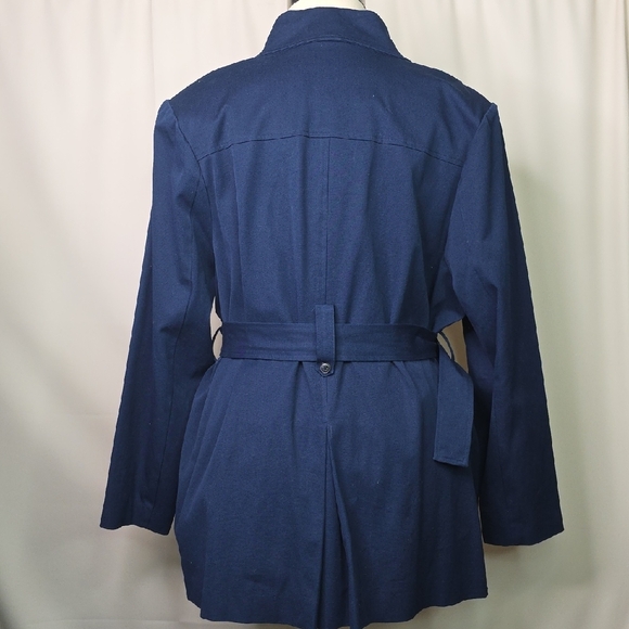 41 Hawthorn Plus Size 3X Women's Navy Trench Coat Top NWOT - Picture 6 of 9
